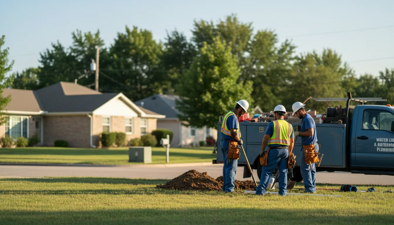 Residential water line and bathroom plumbing service in Aurora, OR